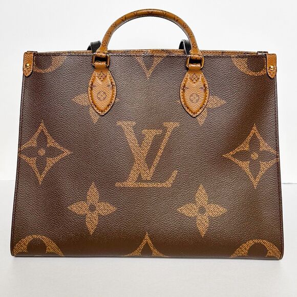 Louis Vuitton OnTheGo MM Giant Monogram Reverse Coated Canvas Brown - Picture 1 of 16